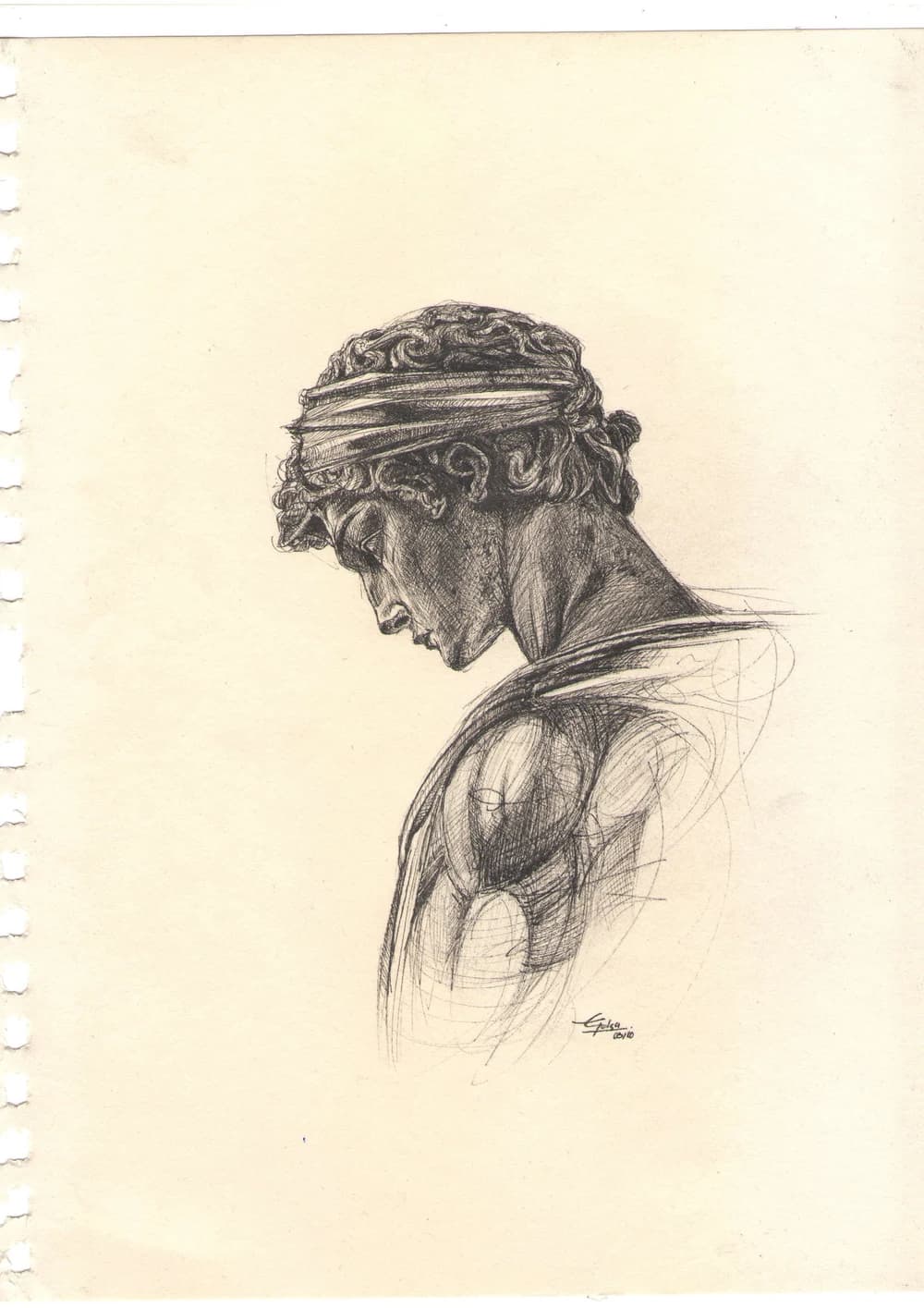Apollo Belvedere — hand-drawn study